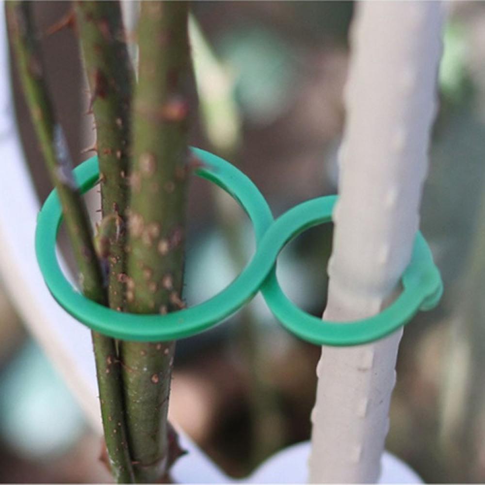 Green plastic figure 8 plant clamps