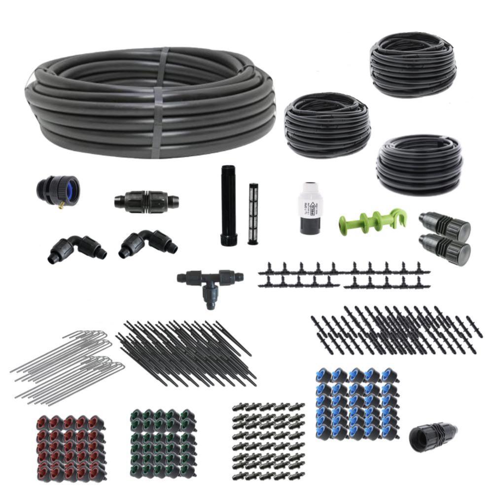 Deluxe drip irrigation kit for vegetable gardens