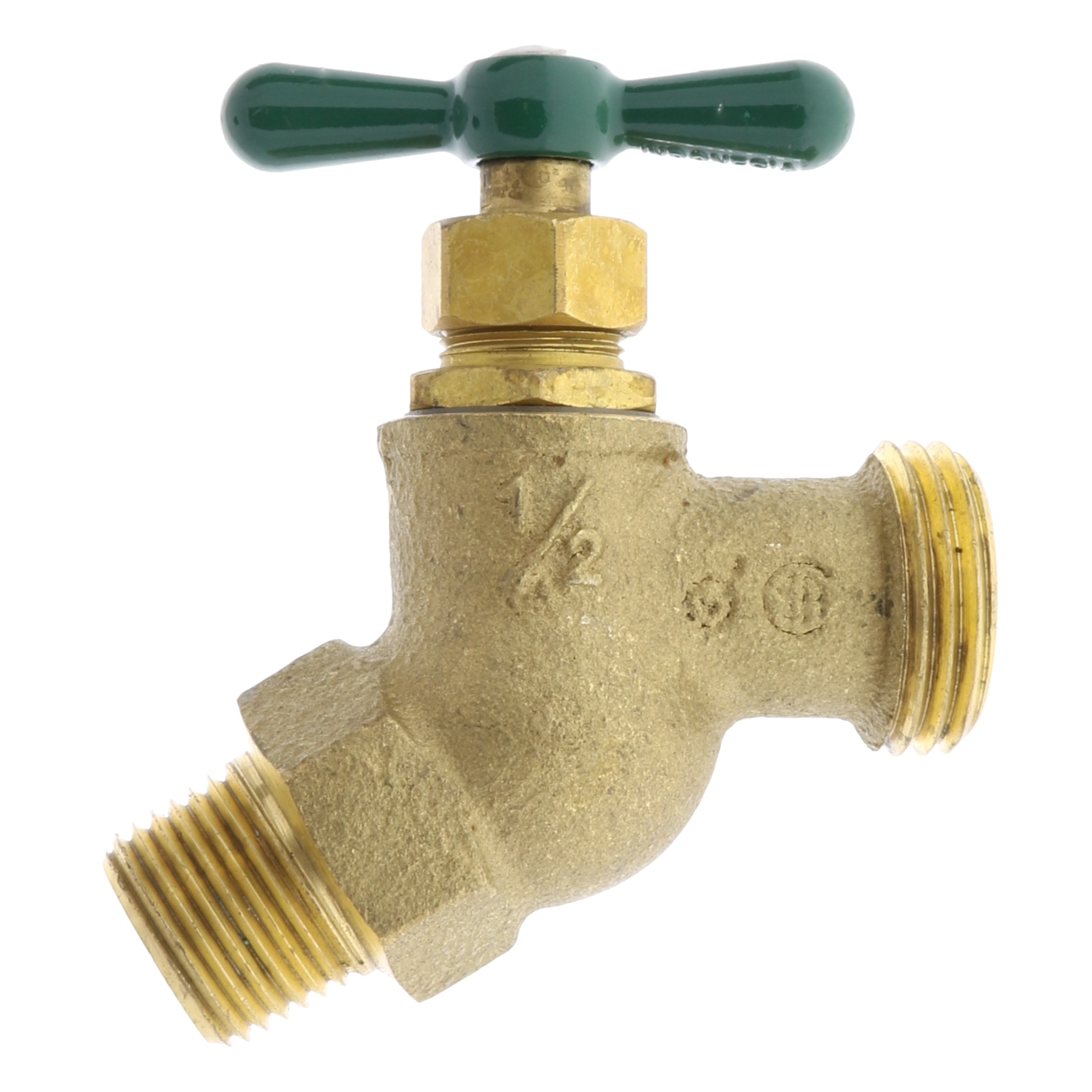 Aqualine mpt x mht brass hose bibb (lead free) - size : 3/4