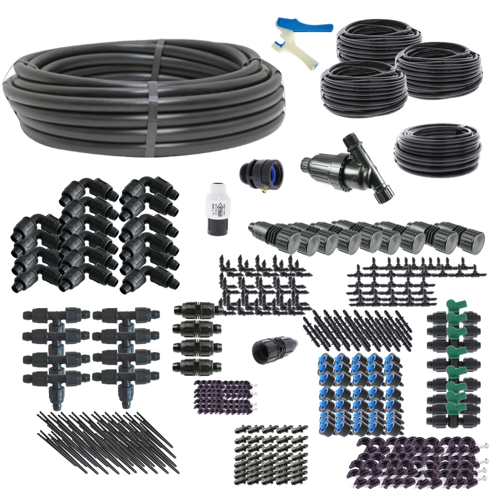 Premium drip irrigation kit for raised bed gardening